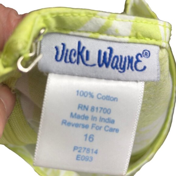 Vicki Wayne Retro Flare Green Midi Sleeveless Dress Size 16 - Picture 4 of 6